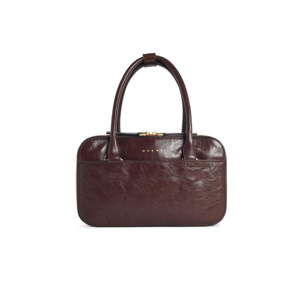 Marni 'Boxyne' 'Sudan' Small Brown Leather Bag Women